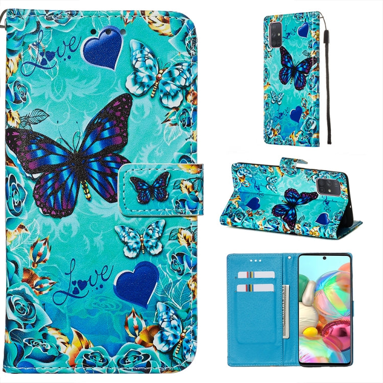 Colored Drawing Pattern Plain Weave Horizontal Flip Leather Case with Holder & Card Slot & Wallet&Lanyard