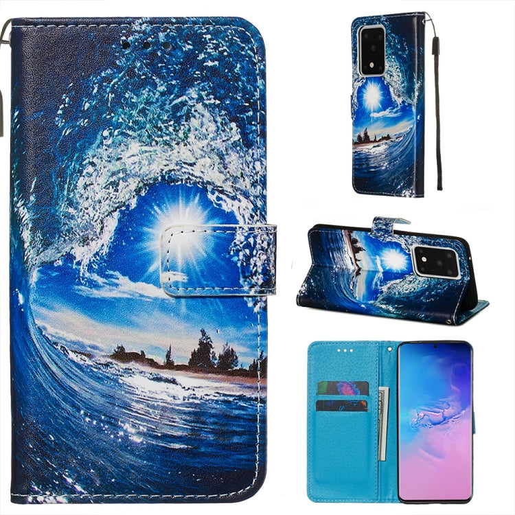 Colored Drawing Pattern Plain Weave Horizontal Flip Leather Case with Holder & Card Slot & Wallet&Lanyard