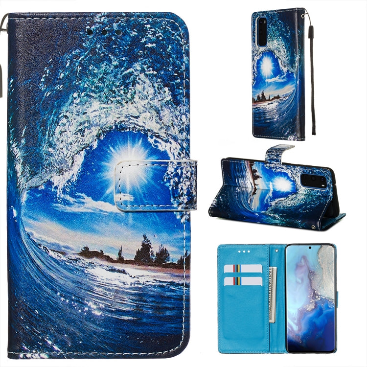 Colored Drawing Pattern Plain Weave Horizontal Flip Leather Case with Holder & Card Slot & Wallet&Lanyard