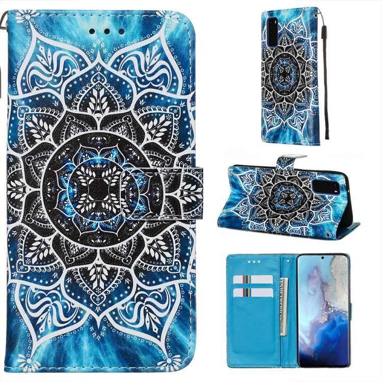 Colored Drawing Pattern Plain Weave Horizontal Flip Leather Case with Holder & Card Slot & Wallet&Lanyard