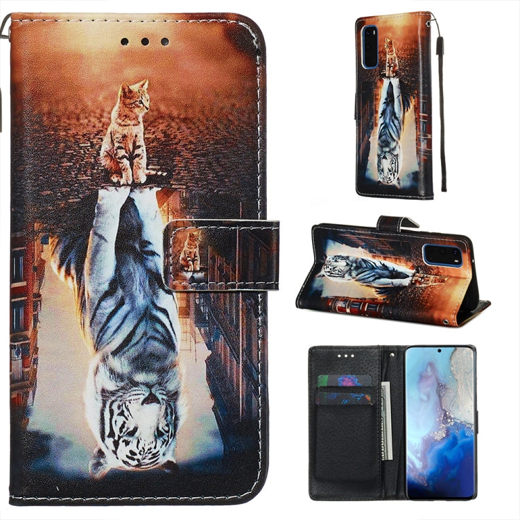 Colored Drawing Pattern Plain Weave Horizontal Flip Leather Case with Holder & Card Slot & Wallet&Lanyard
