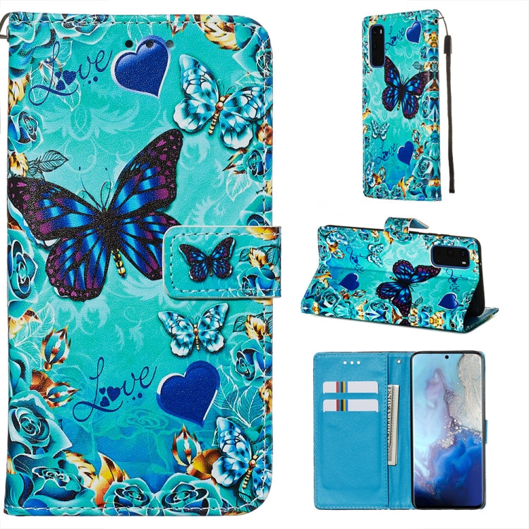 Colored Drawing Pattern Plain Weave Horizontal Flip Leather Case with Holder & Card Slot & Wallet&Lanyard