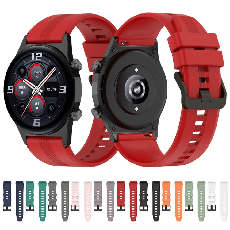 22mm Protruding Head Striped Silicone Watchband