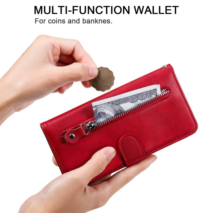 Fashion Calf Texture Zipper Horizontal Flip Leather Case