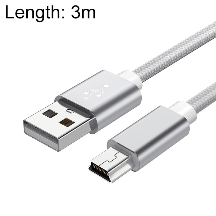 5 PCS Mini USB to USB A Woven Data / Charge Cable for MP3, Camera, Car DVR