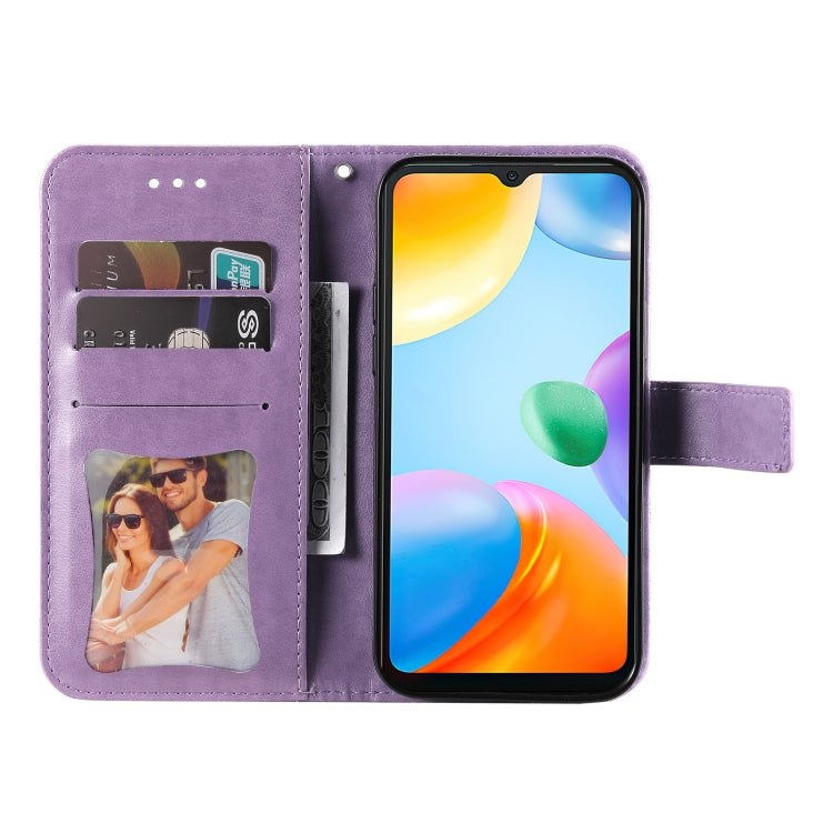 7-petal Flowers Embossed Flip Leather Phone Case