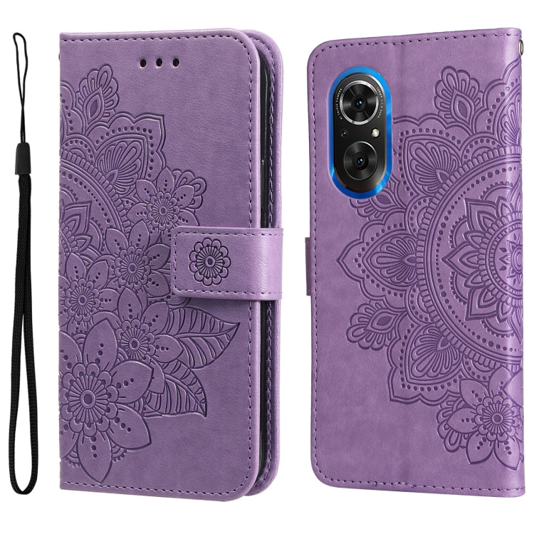 7-petal Flowers Embossed Flip Leather Phone Case