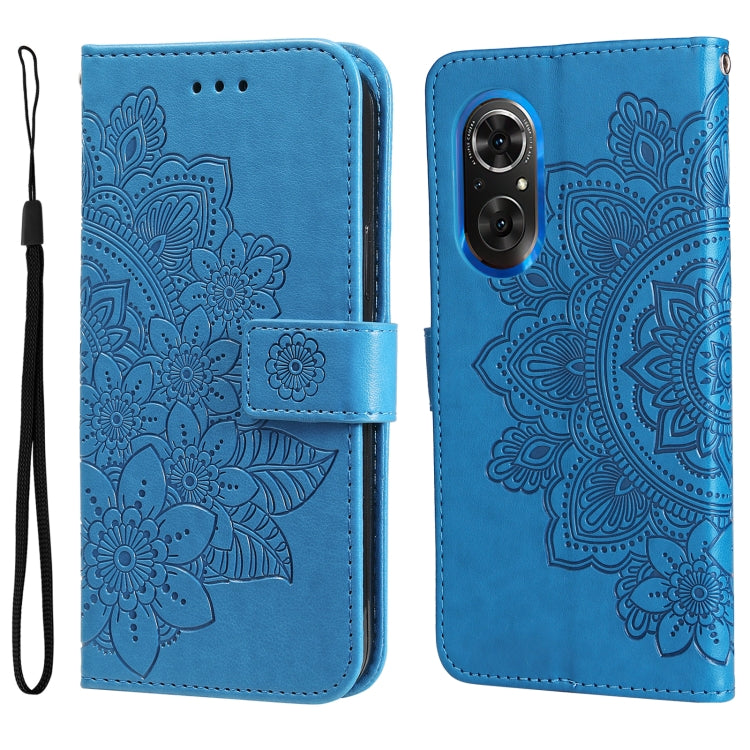 7-petal Flowers Embossed Flip Leather Phone Case