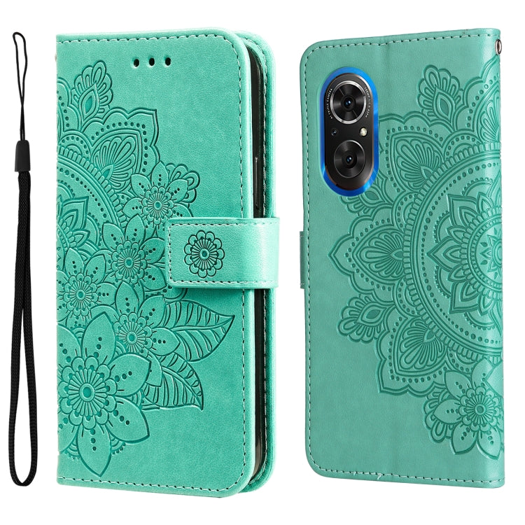 7-petal Flowers Embossed Flip Leather Phone Case