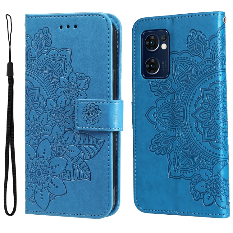 7-petal Flowers Embossed Flip Leather Phone Case