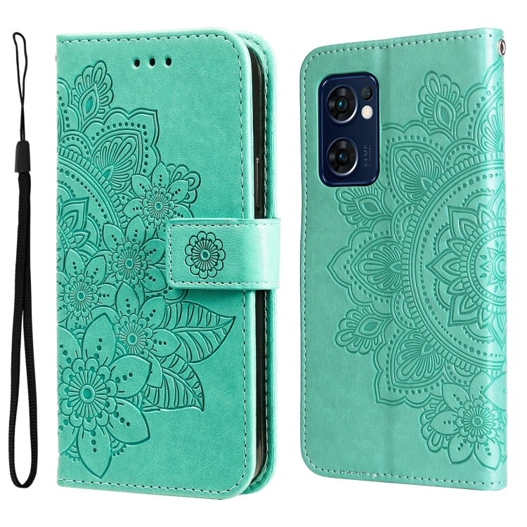 7-petal Flowers Embossed Flip Leather Phone Case