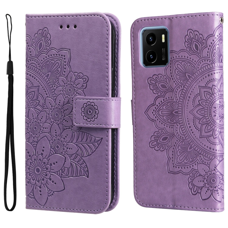 7-petal Flowers Embossed Flip Leather Phone Case
