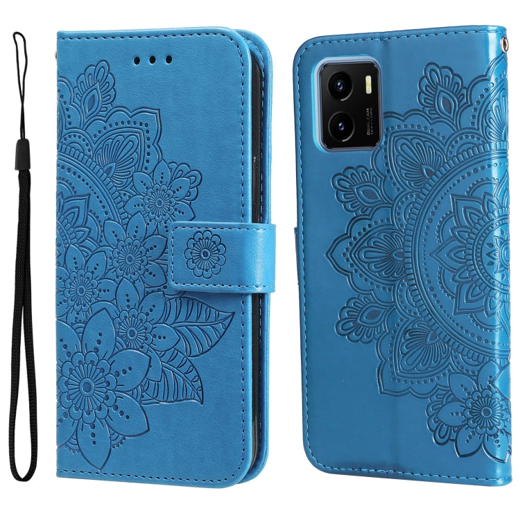 7-petal Flowers Embossed Flip Leather Phone Case