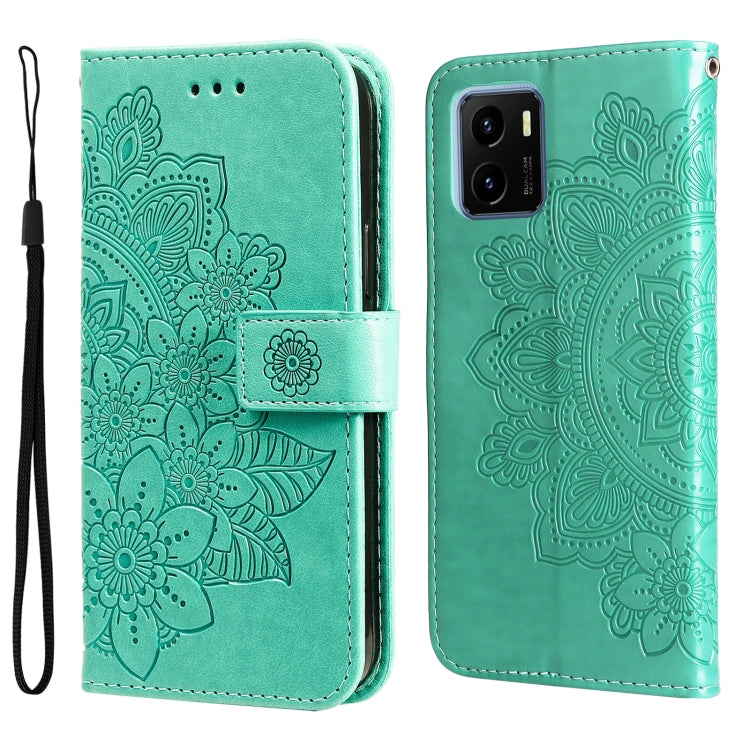 7-petal Flowers Embossed Flip Leather Phone Case