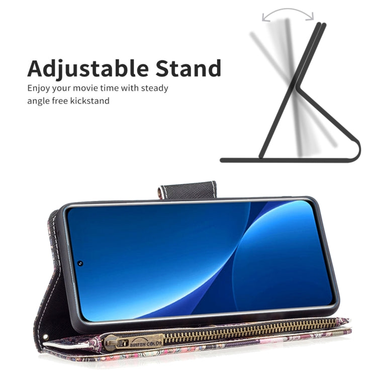 Colored Drawing Pattern Zipper Leather Phone Case