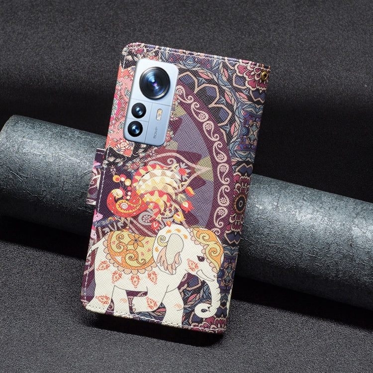 Colored Drawing Pattern Zipper Leather Phone Case