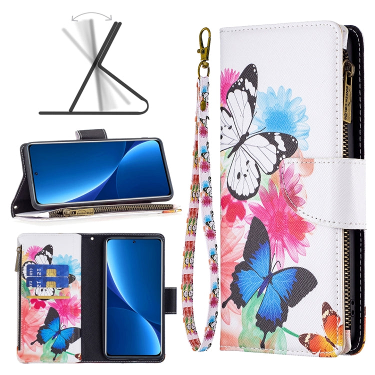 Colored Drawing Pattern Zipper Leather Phone Case
