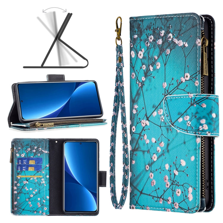 Colored Drawing Pattern Zipper Leather Phone Case