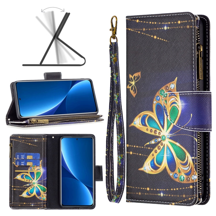 Colored Drawing Pattern Zipper Leather Phone Case
