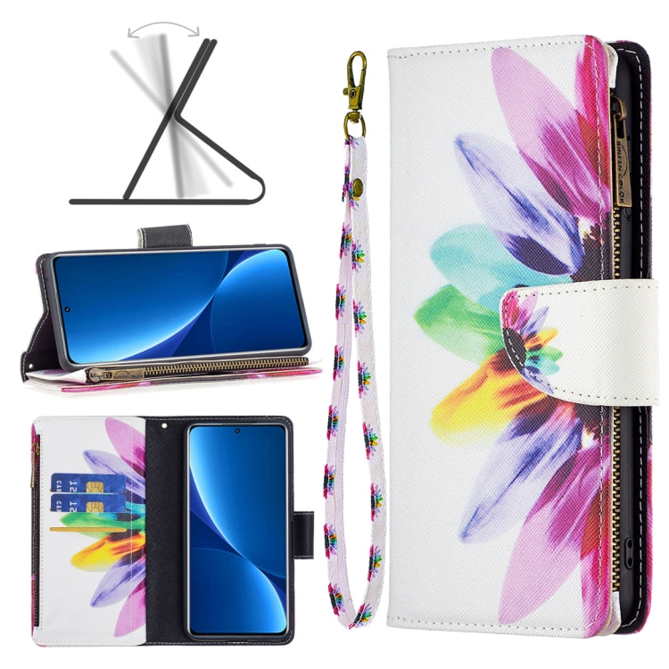 Colored Drawing Pattern Zipper Leather Phone Case