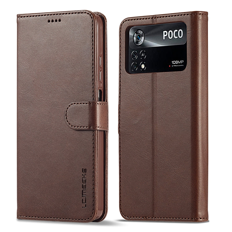 LC.IMEEKE Calf Texture Leather Phone Case
