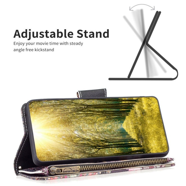 Colored Drawing Pattern Zipper Horizontal Flip Leather Phone Case