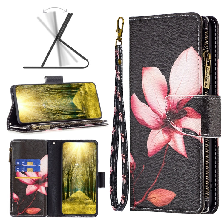 Colored Drawing Pattern Zipper Horizontal Flip Leather Phone Case