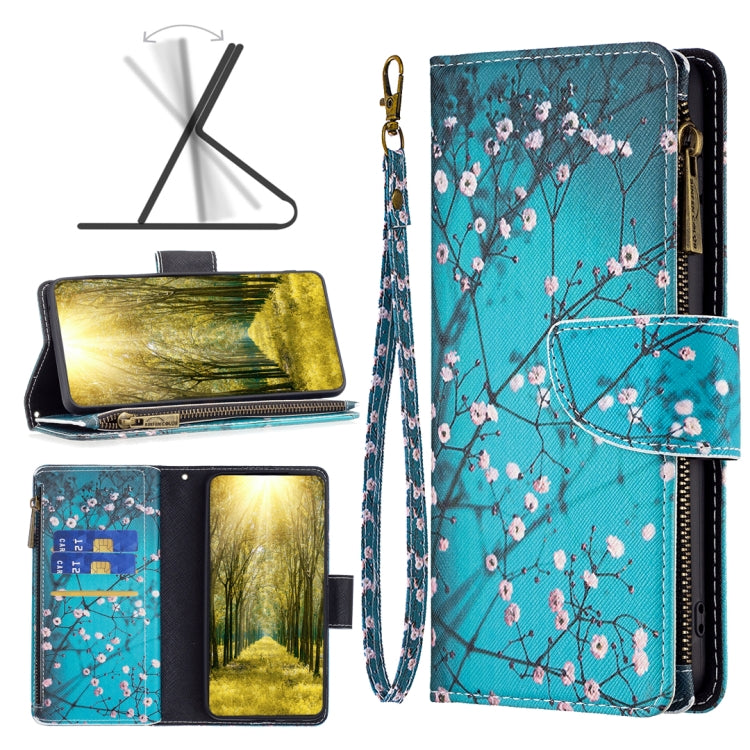 Colored Drawing Pattern Zipper Horizontal Flip Leather Phone Case