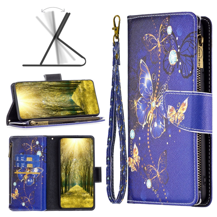 Colored Drawing Pattern Zipper Horizontal Flip Leather Phone Case