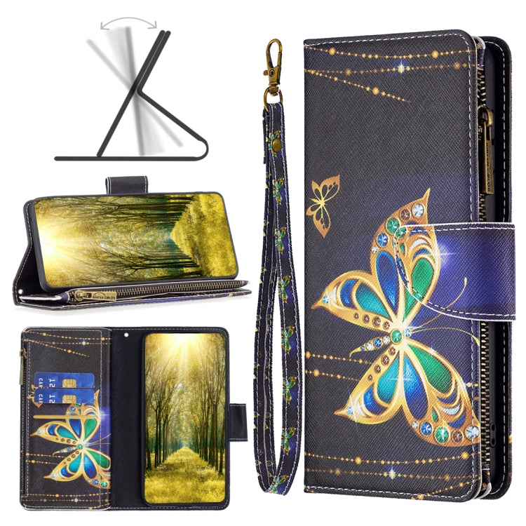 Colored Drawing Pattern Zipper Horizontal Flip Leather Phone Case