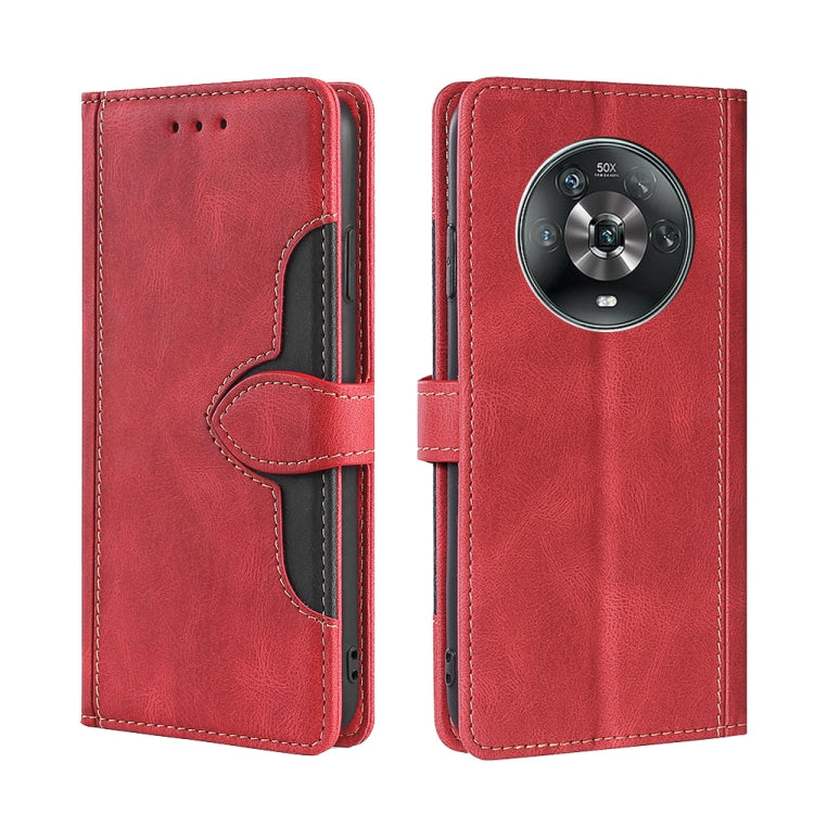Stitching Skin Feel Magnetic Buckle Horizontal Flip PU Leather Case