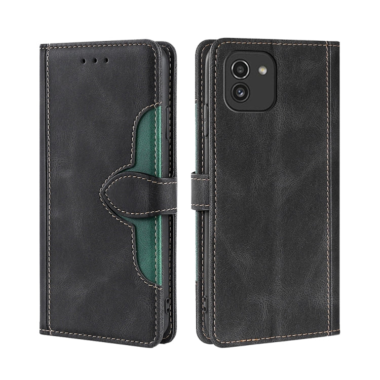 Stitching Skin Feel Magnetic Buckle Horizontal Flip PU Leather Case