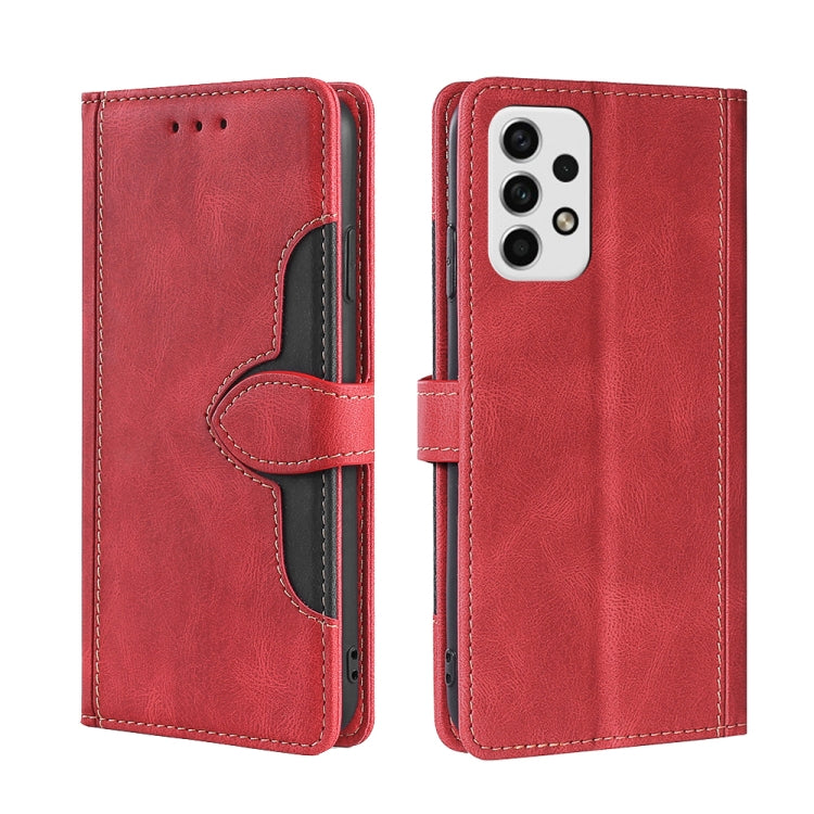 Stitching Skin Feel Magnetic Buckle Horizontal Flip PU Leather Case