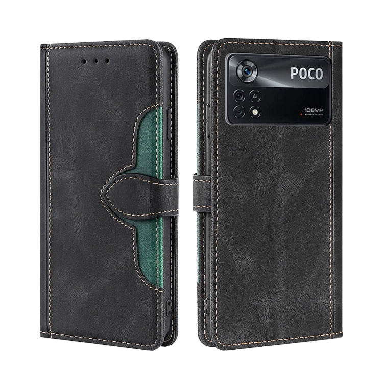Stitching Skin Feel Magnetic Buckle Horizontal Flip PU Leather Case