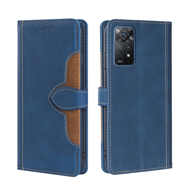 Stitching Skin Feel Magnetic Buckle Horizontal Flip PU Leather Case