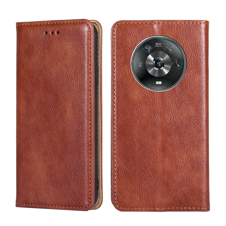 Gloss Oil Solid Color Magnetic Flip Leather Phone Case