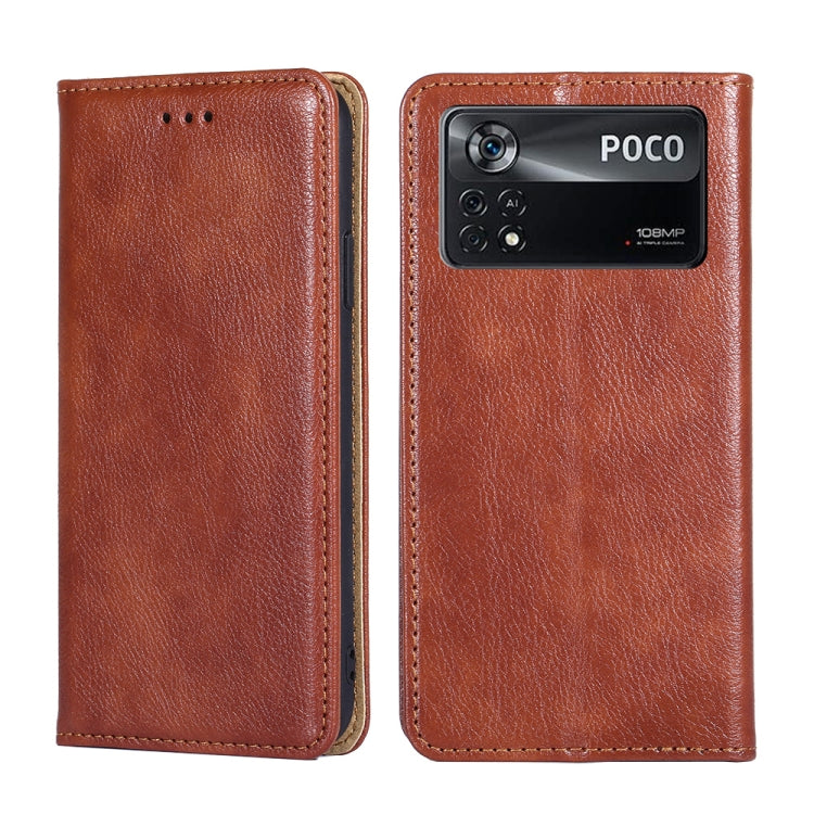 Gloss Oil Solid Color Magnetic Flip Leather Phone Case