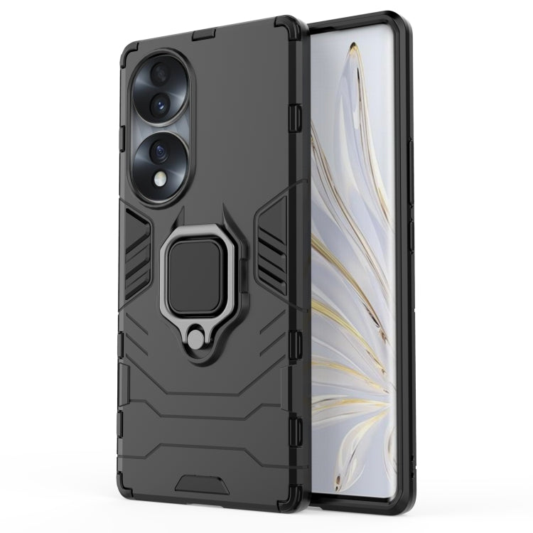 Shockproof PC + TPU Phone Case with Magnetic Ring Holder
