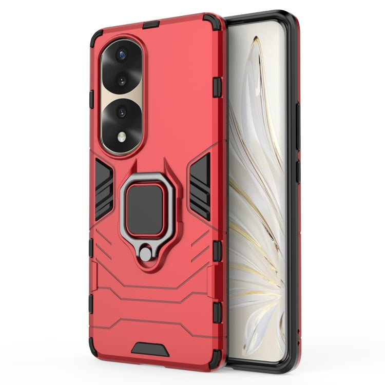 Shockproof PC + TPU Phone Case with Magnetic Ring Holder