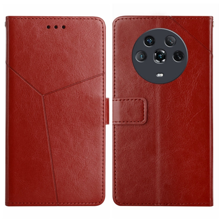 Y Stitching Horizontal Flip Leather Phone Case