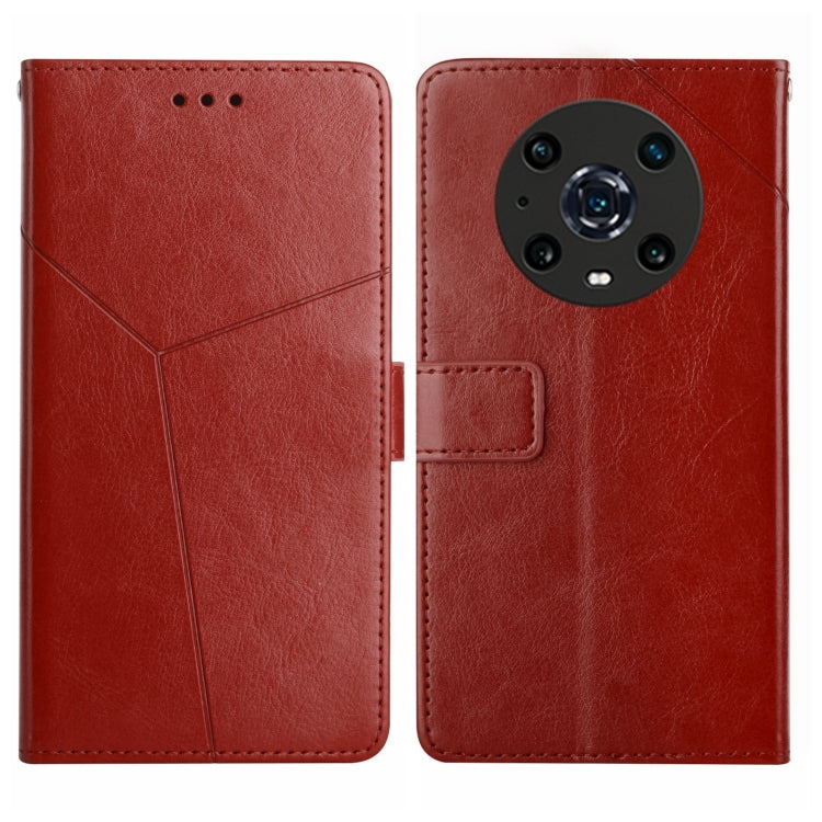 Y Stitching Horizontal Flip Leather Phone Case