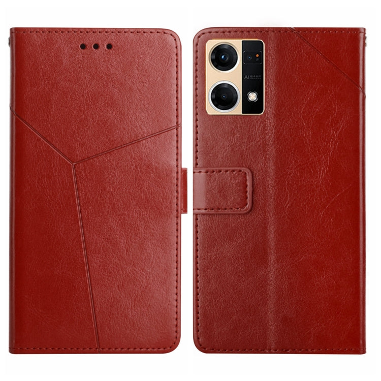 Y Stitching Horizontal Flip Leather Phone Case