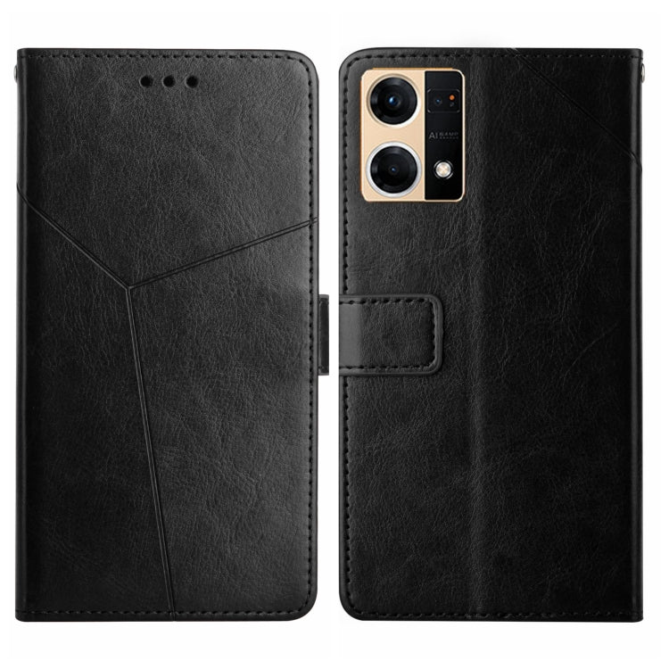 Y Stitching Horizontal Flip Leather Phone Case