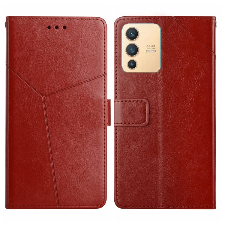 Y Stitching Horizontal Flip Leather Phone Case