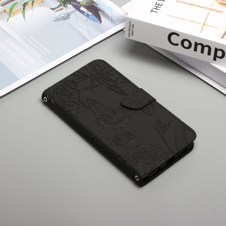 Skin Feel Butterfly Peony Embossed Leather Phone Case