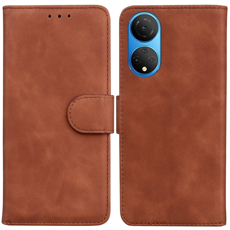 Skin Feel Pure Color Flip Leather Phone Case