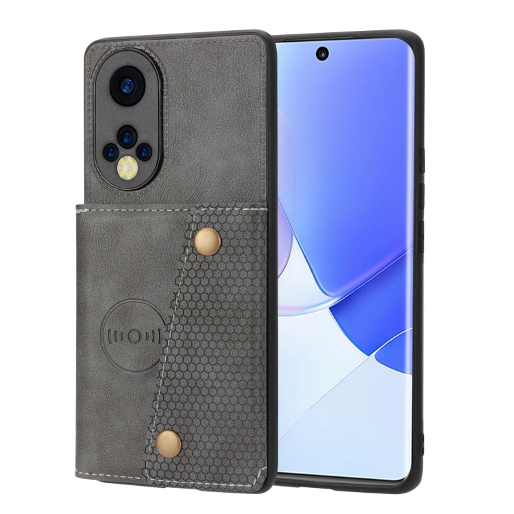 Double Buckle PU + TPU Shockproof Magnetic Phone Case