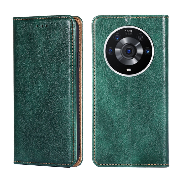 Gloss Oil Solid Color Magnetic Leather Phone Case