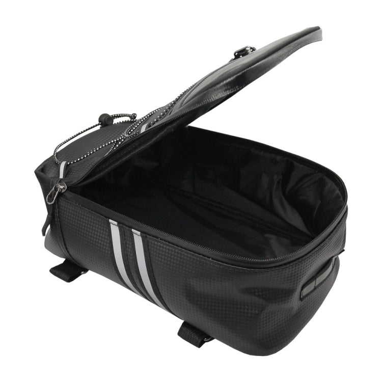 Motorcycle Waterproof PU Leather Rack Rear Carrier Bag, Capacity: 8L with Rain Cover
