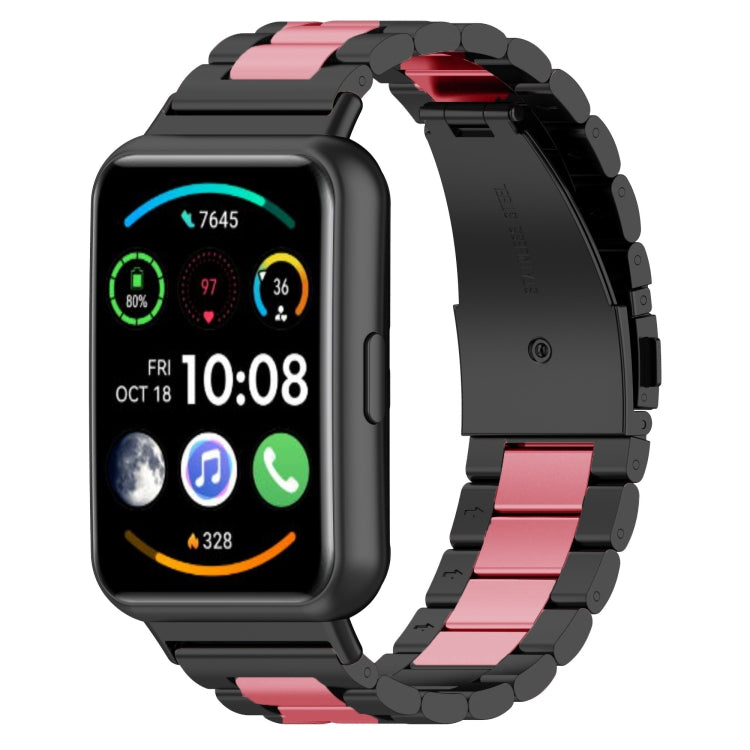 For Huawei Watch Fit 2 Three-bead Metal Stainless Steel Watch Band